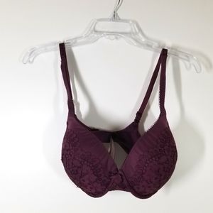 Body by Victoria's Secret Lined Perfect Coverage Maroon Bra Size 34DD